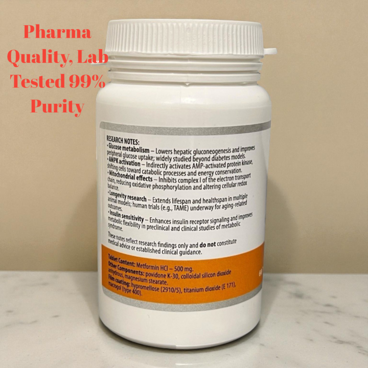 Metformin — Metformin 500 mg, 60 Tablets | Longevity24 Dev