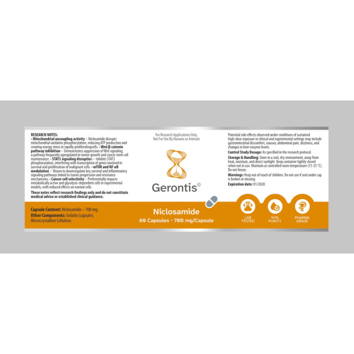 Niclosamide (Gerontis) 700 mg – 60 Capsules